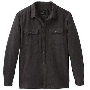 prAna Dock Jacket Granite Gray Mens Medium Insulated Flannel Shacket NWT